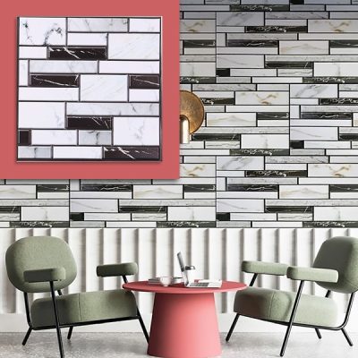 Naklejki ścienne 3D o wyglądzie marmuru (10 sztuk) | MARBLEBLOCKS