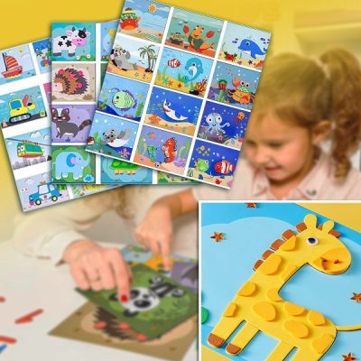 3D naklejki z pianki EVA (12 arkuszy – wielokrotnego użytku) | STICKYFUN